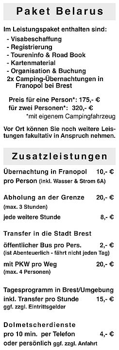Individualreisepaket Weßrussland