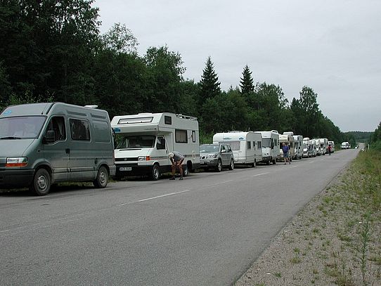 motorhomes on roadside