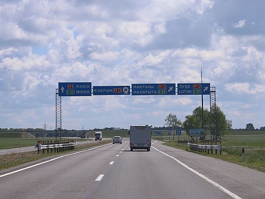 motorway with motorhome