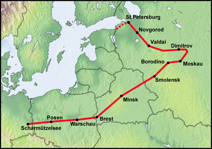 Route 14 Moskau St. Petersburg (kurz) Mir Tours & Services GmbH